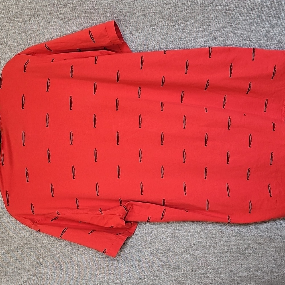 Helly Hansen Red Short-Sleeve Polo with Micro Fish Print - Picture 6 of 6